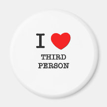 J'aime la troisième personne magnets pour réfrigérateur