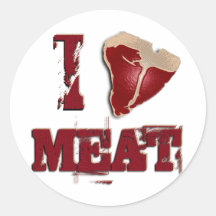 J'aime la viande adhésif rond