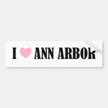 J'aime l'adhésif pour pare-chocs d'Ann Arbor Autocollant Pour Voiture