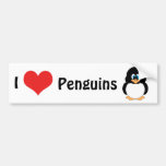 J'aime l'adhésif pour pare-chocs de pingouins autocollants pour voiture