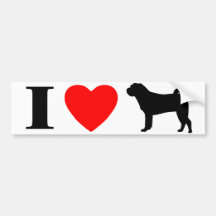 J'aime l'adhésif pour pare-chocs de Shar Peis Autocollants Pour Voiture