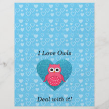 J'aime l'affaire de hiboux avec elle ! prospectus customisé