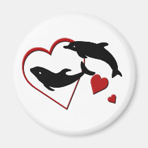 J'aime l'aimant de coeurs de dauphins