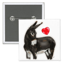 J'aime l'âne réservé d'ânes badge avec épingle