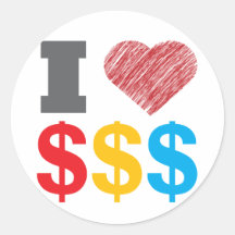J'aime l'autocollant des dollars