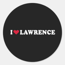 J'AIME LAWRENCE AUTOCOLLANTS RONDS