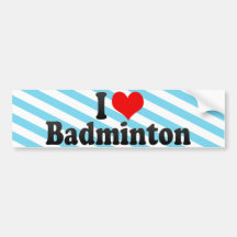 J'aime le badminton autocollants pour voiture