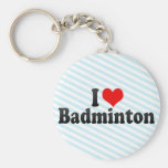 J'aime le badminton porte-clefs