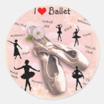 J'aime le ballet autocollants