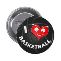 J'aime le basket-ball badge avec épingle
