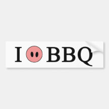 J'aime le BBQ Autocollants Pour Voiture