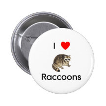 J'aime le bouton de ratons laveurs badge avec épingle