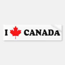 J'aime le Canada Autocollant Pour Voiture