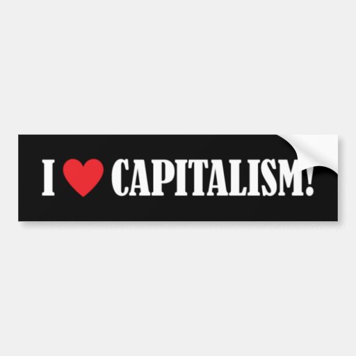 J'aime le capitalisme ! autocollants pour voiture