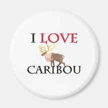 J'aime le caribou aimant pour réfrigérateur