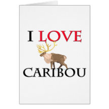 J'aime le caribou carte de vœux