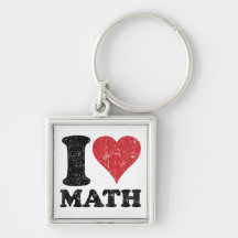 J'aime le carré de maths (de coeur), Keychain enca Porte-clef