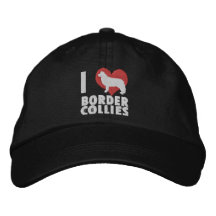 J'aime le chapeau brodé de colleys de frontière