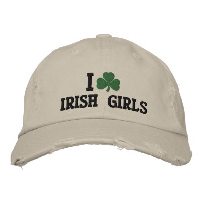 J'aime le chapeau brodé par filles irlandaises J'aime le chapeau brodé par filles irlandaises