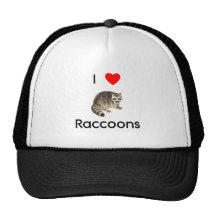 J'aime le chapeau de ratons laveurs casquettes de camionneur