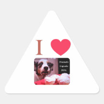 J'aime le chien dramatique de petit gâteau autocollants