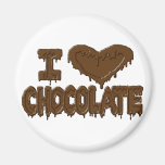 J'aime le chocolat magnets pour réfrigérateur