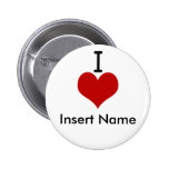 J'aime (le coeur) badge avec épingle
