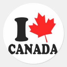 J'aime le coeur Canada Autocollants