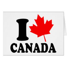 J'aime le coeur Canada Cartes De Vœux