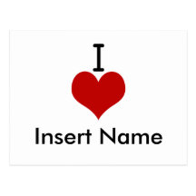 J'aime (le coeur) carte postale
