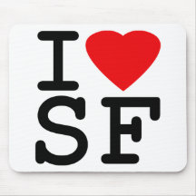 J'aime le coeur San Francisco Tapis De Souris