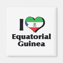 J'aime le drapeau de Guinée équatoriale Aimants