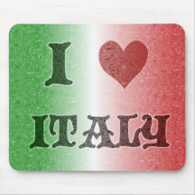 J'aime le drapeau vintage Mousepad de l'Italie Tapis De Souris