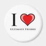 J'aime le frisbee final aimants pour réfrigérateur