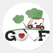 J'aime le golf adhésifs