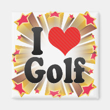 J'aime le golf aimants pour réfrigérateur
