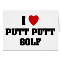 J'aime le golf de putt de putt (de coeur) carte de vœux