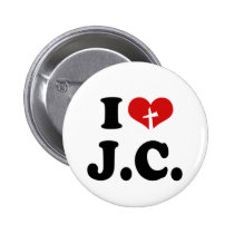 J'aime le Jésus-Christ badges publicitaires