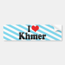 J'aime le Khmer Autocollant Pour Voiture
