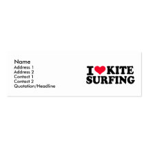 J'aime le kitesurf modèles de cartes de visite