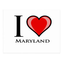 J'aime le Maryland Cartes Postales