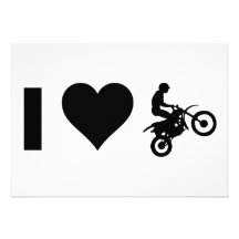 J'aime le motocross cartons d'invitation