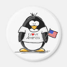 J'aime le pingouin de l'Amérique Magnets