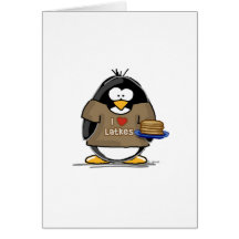 J'aime le pingouin de Latkes Carte De Vœux