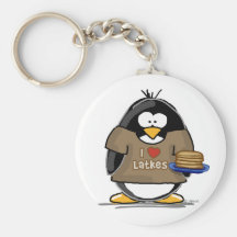 J'aime le pingouin de Latkes Porte-clés
