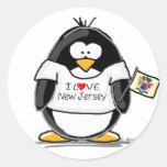 J'aime le pingouin de New Jersey Autocollants