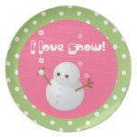 J'aime le plat de neige assiettes pour soirée