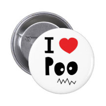 J'aime le poo badge avec épingle