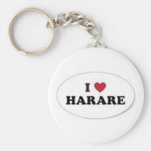 J'aime le porte - clé de Harare Porte-clef