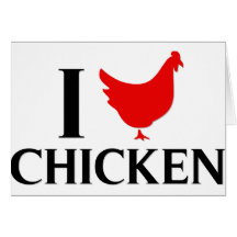 J'aime le poulet carte de vœux